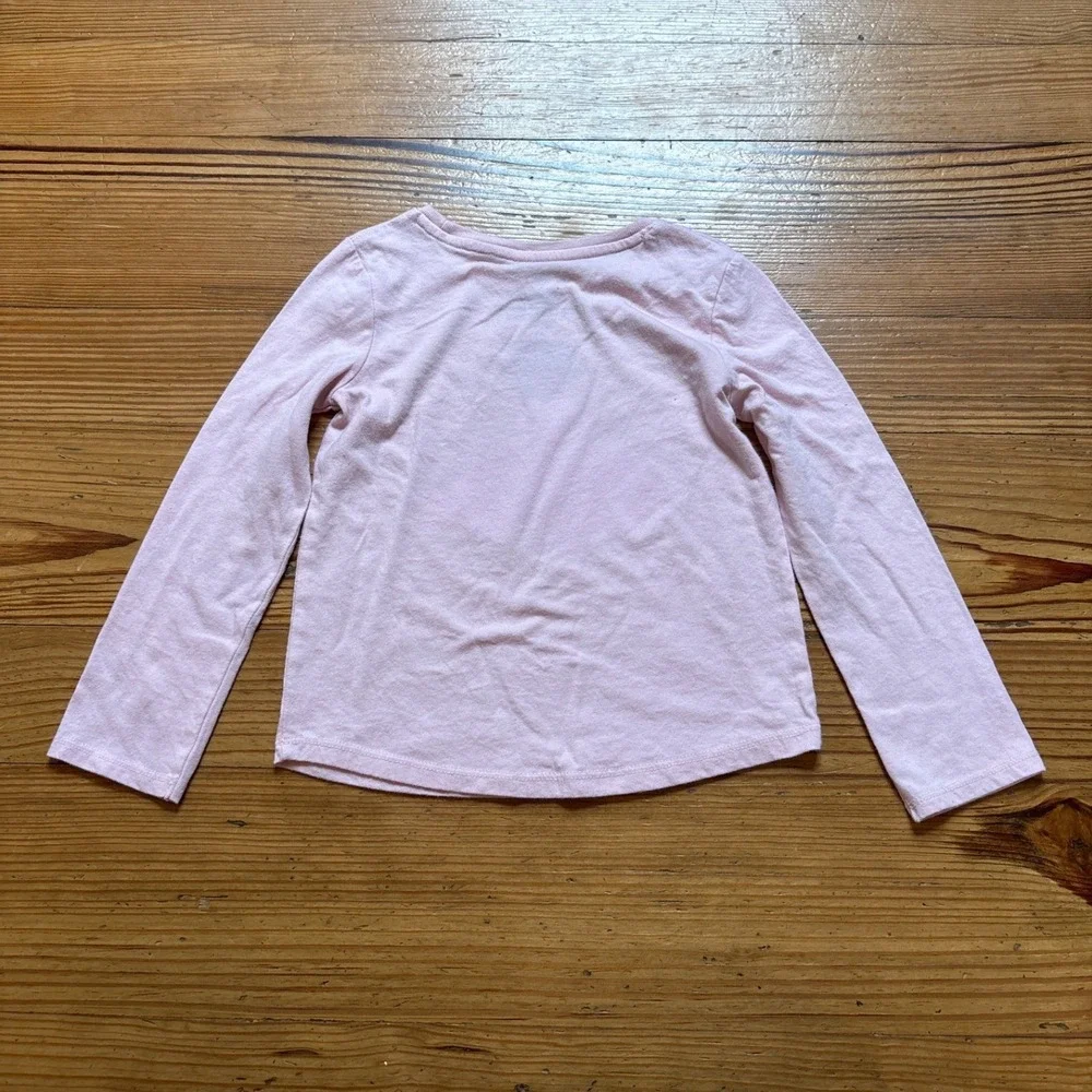 Disney Princess Belle Graphic Tee Kids Pink Excellent Long Sleeve SIZE 4T‎